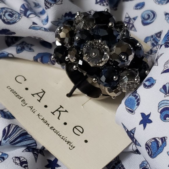 Gleaming beaded cluster ring - Picture 4 of 4